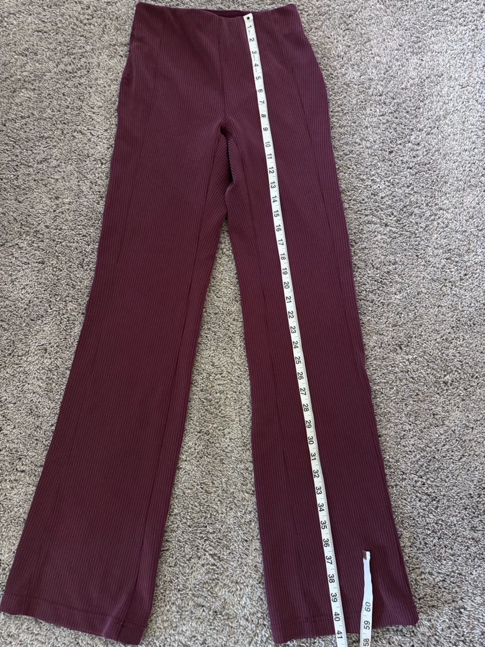lululemon Ribbed Flare Leggings in Burgundy - Picture 10 of 13